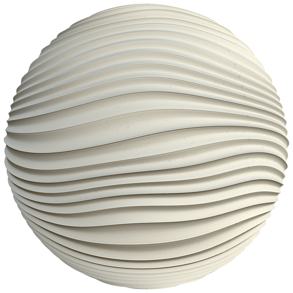 White Wavy Wall Decor Texture (Sphere)