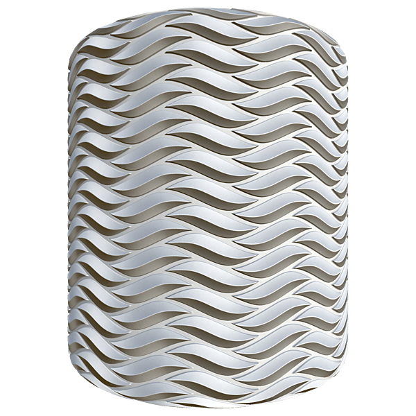 Grey Wave Pattern Wall Decor (Cylinder)