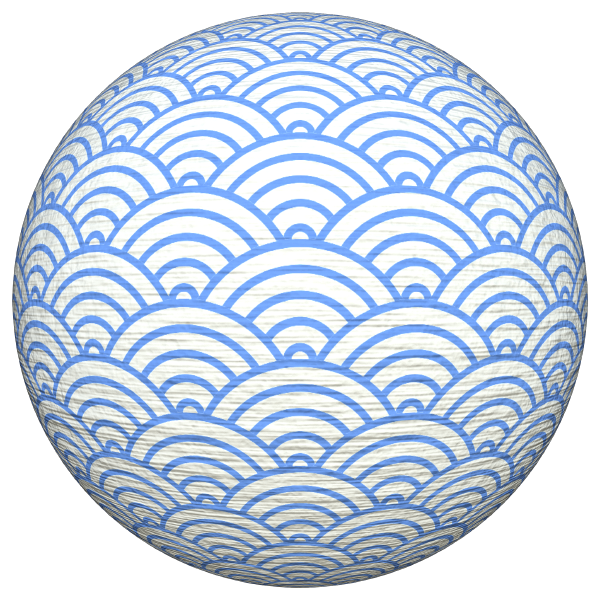 Paper Texture with Japanese Wave Pattern (Sphere)