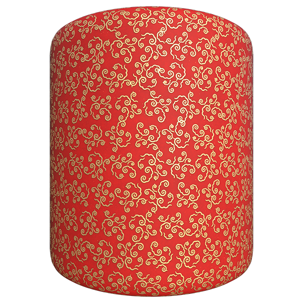 Paper Texture with Embossed Chinese Style Pattern (Cylinder)