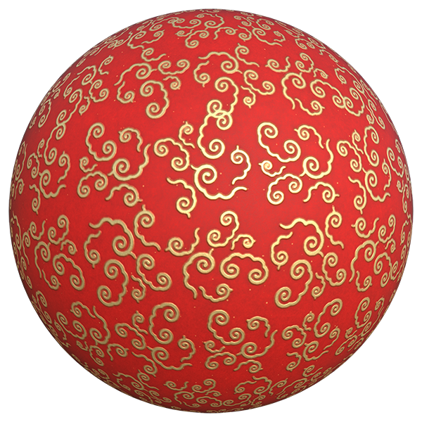 Paper Texture with Embossed Chinese Style Pattern (Sphere)