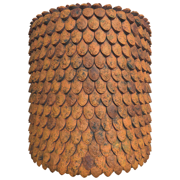 Fish Scale Roof Tile Texture (Cylinder)