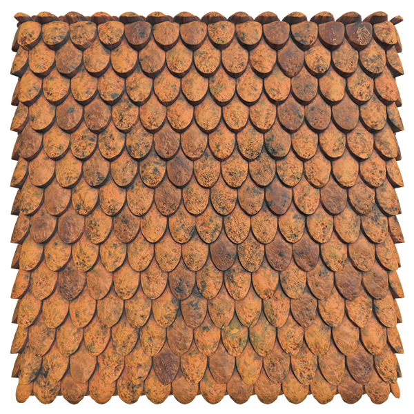 Fish Scale Roof Tile Texture (Plane)