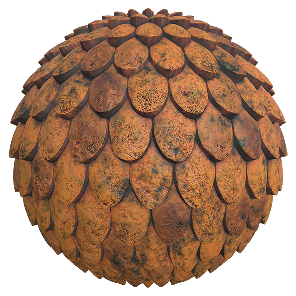 Fish Scale Roof Tile Texture (Sphere)