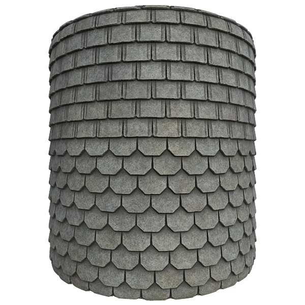 Square and Trapezium Asphalt Rooftop Texture (Cylinder)