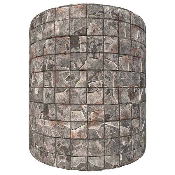 Broken Square Tile Texture (Cylinder)