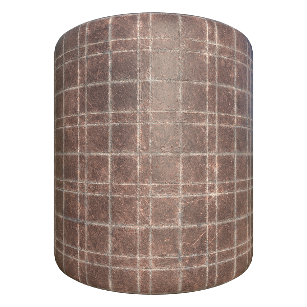 Brown Tile Texture with Scratches (Cylinder)