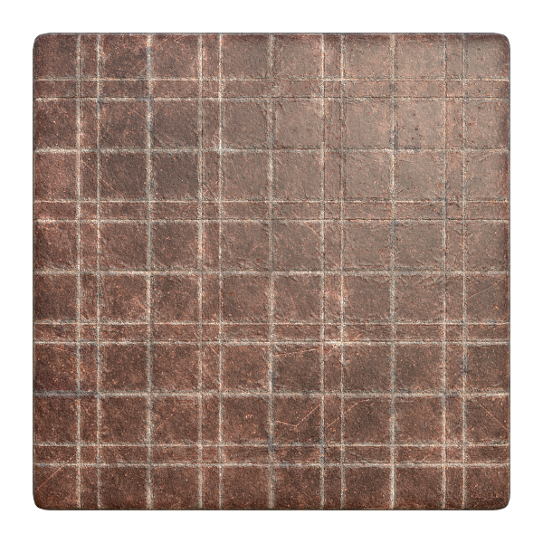 Brown Tile Texture with Scratches (Plane)