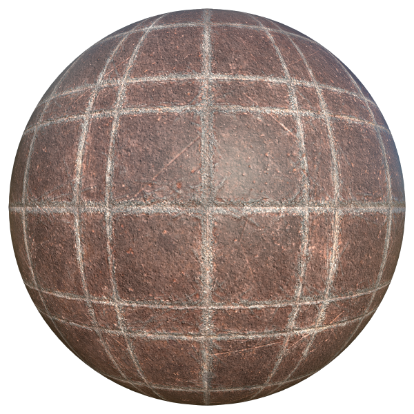 Brown Tile Texture with Scratches (Sphere)