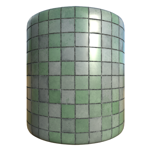 Shiny Green Tile Texture (Cylinder)