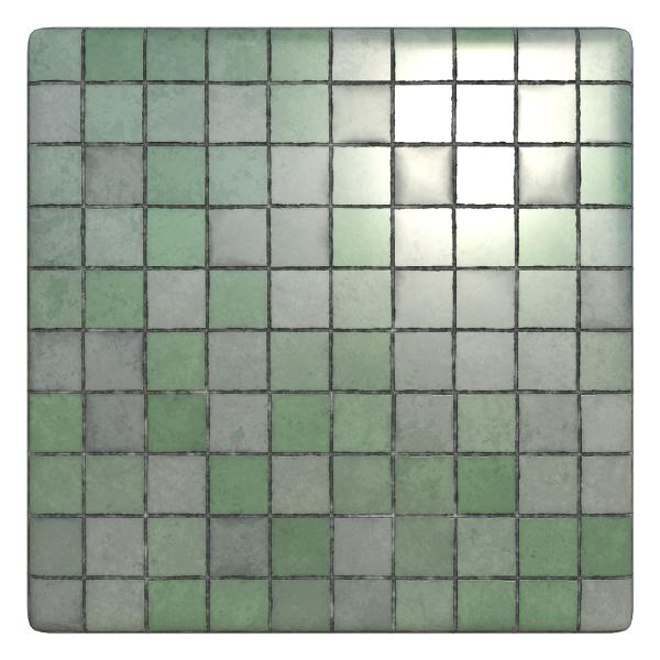 Shiny Green Tile Texture (Plane)