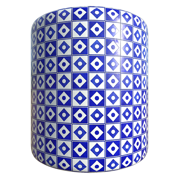 Blue and White Porcelain Texture (Cylinder)