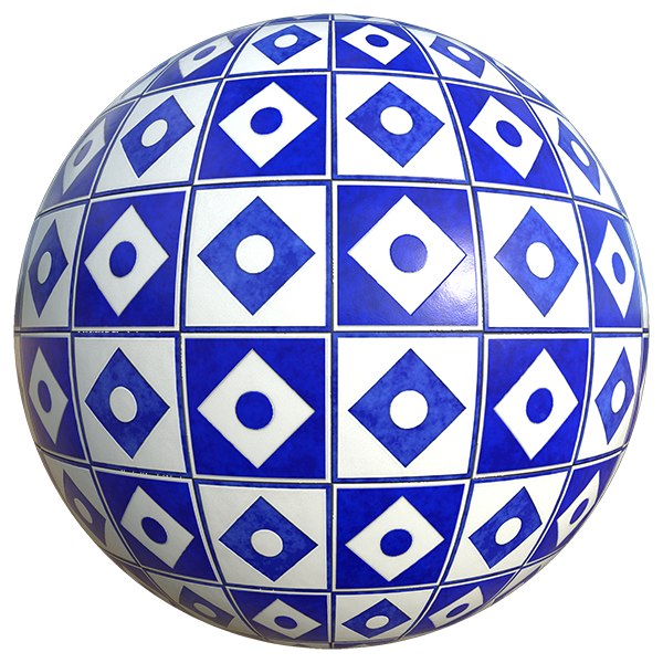 Blue and White Porcelain Texture (Sphere)