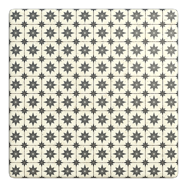 Old and Worn Tiles with Star-shaped Patterns (Plane)