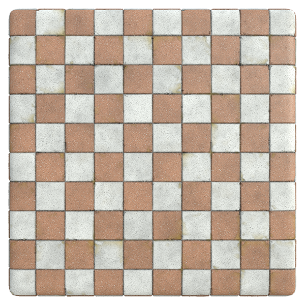 Orange and White Checker Tile Texture (Plane)