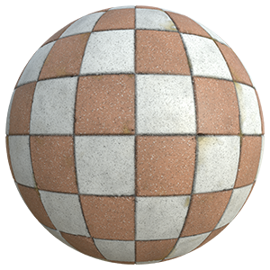 Orange and White Checker Tile Texture
