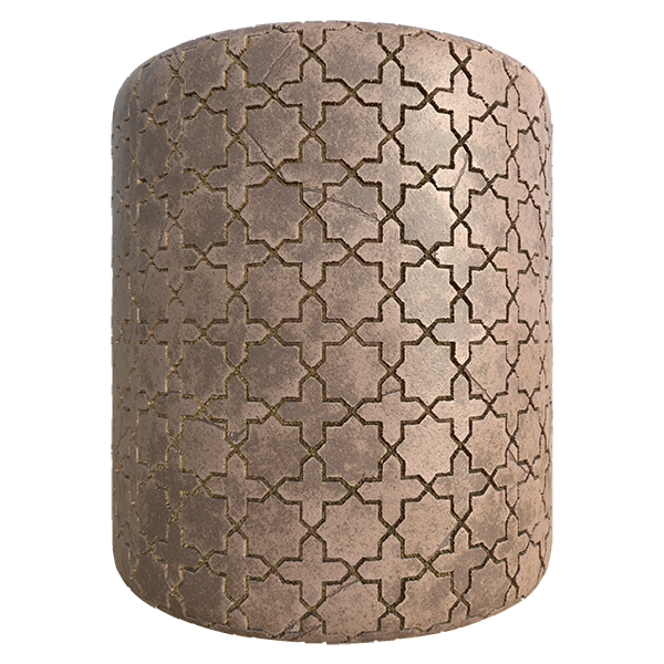 Tile Texture with Cross Pattern (Cylinder)