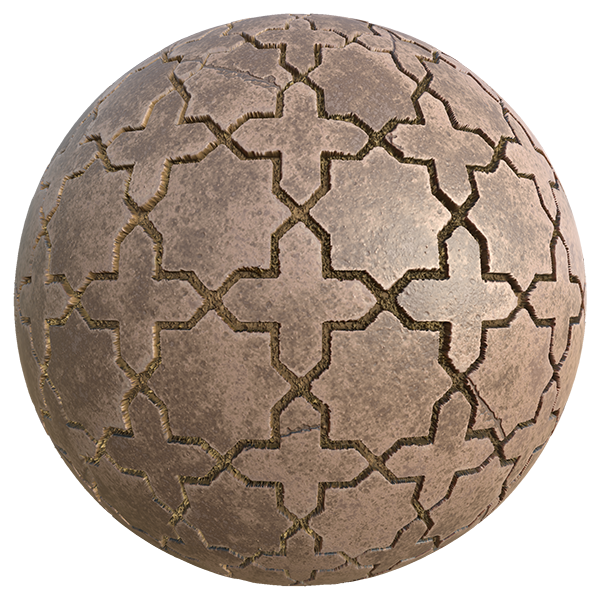 Tile Texture with Cross Pattern (Sphere)