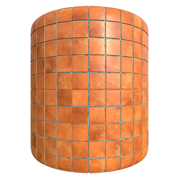 Shiny Brown Terracotta Tile Texture (Cylinder)