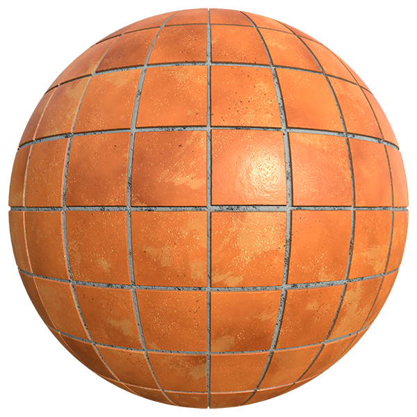 Shiny Brown Terracotta Tile Texture (Sphere)