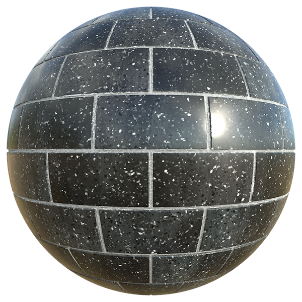 Black Terrazzo Tiles with Flake Patterns (Sphere)