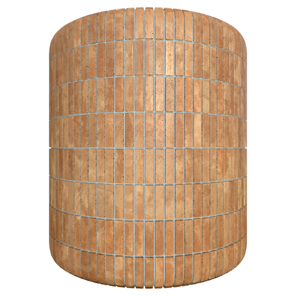Vertically Stacked Terracotta Tile Texture (Cylinder)
