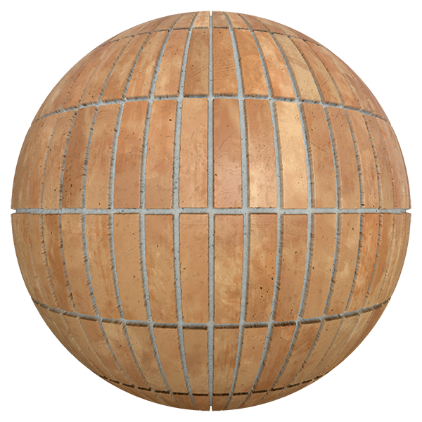 Vertically Stacked Terracotta Tile Texture (Sphere)