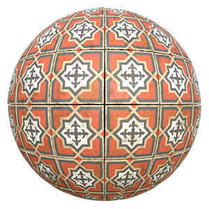 Retro Asian Floor Tile Texture