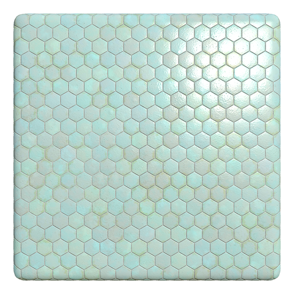 Hexagonal Teal Porcelain Zellige Tiles (Plane)