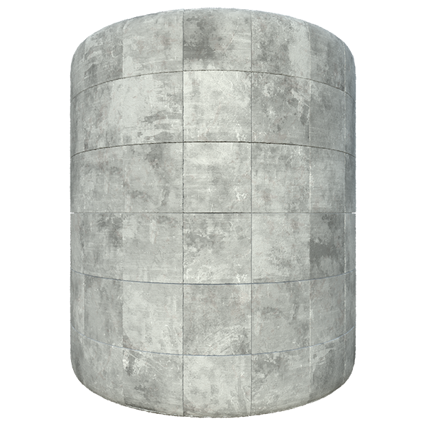 Concrete Industrial Floor Tile Texture (Cylinder)