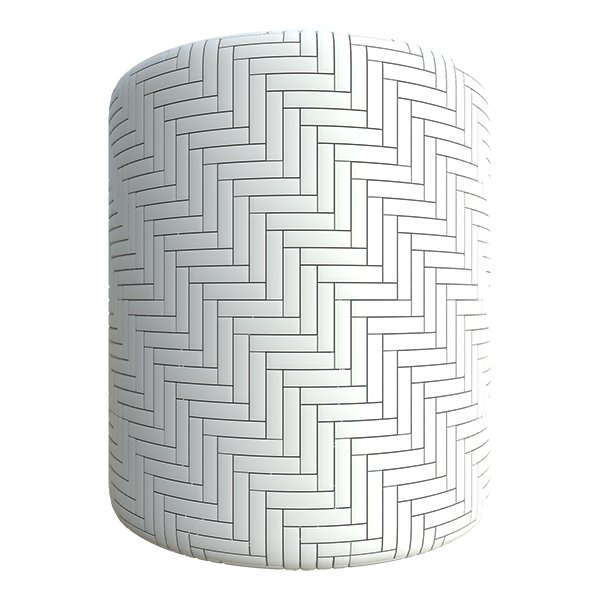 Black and White Herringbone Tiles (Cylinder)