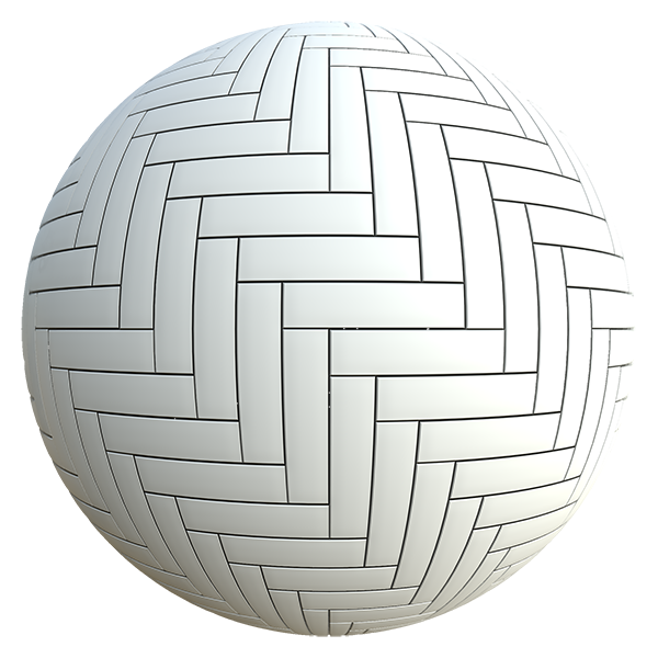 Black and White Herringbone Tiles (Sphere)