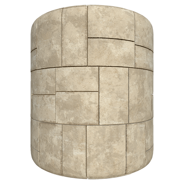 Limestone Floor Texture with Chipped Edges (Cylinder)