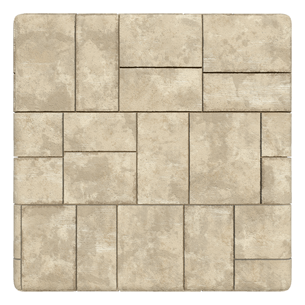Limestone Floor Texture with Chipped Edges (Plane)