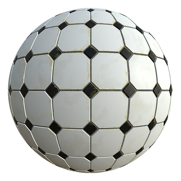 Victorian Octagon Monochrome Tiles (Sphere)