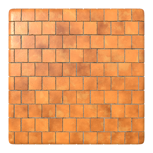 Shiny Orange Terracotta Tiles (Plane)
