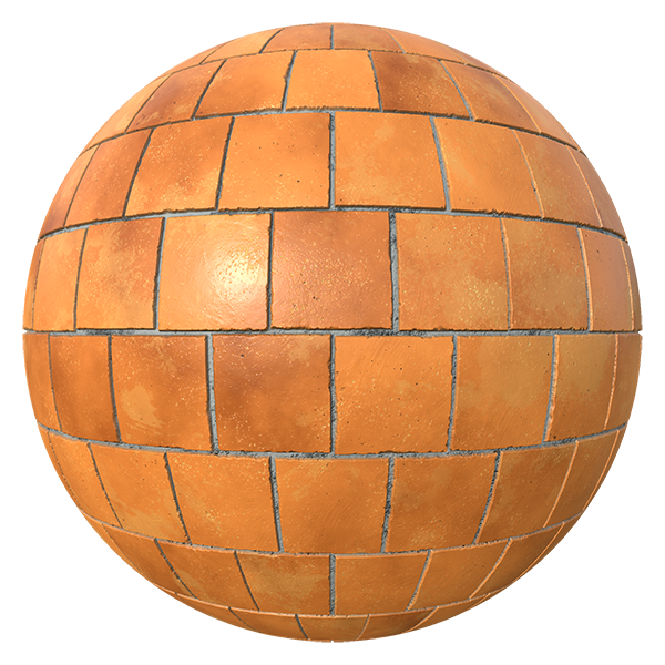 Shiny Orange Terracotta Tiles (Sphere)