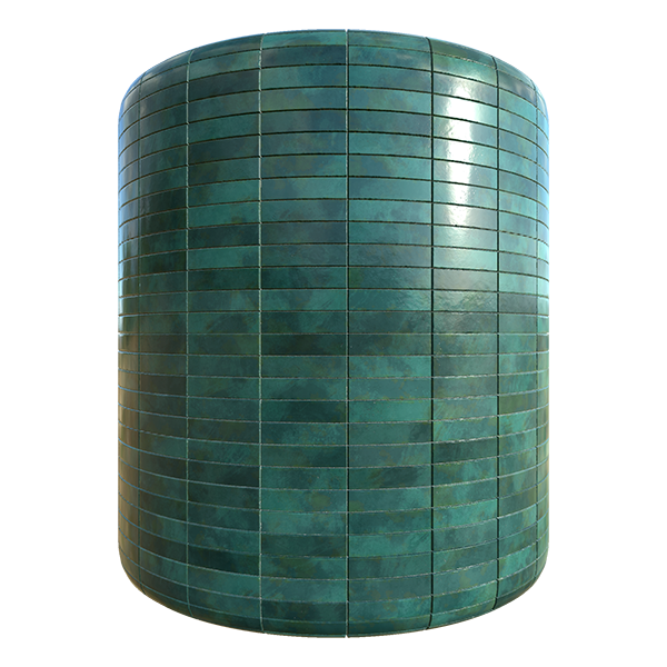 Stacked Slim Green Tiles (Cylinder)