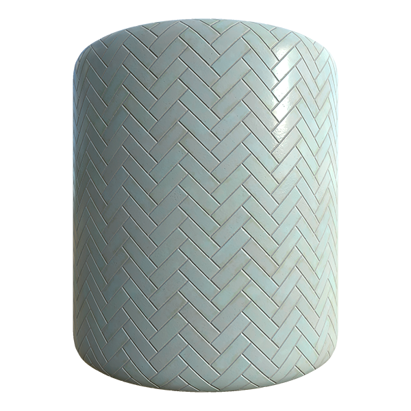 Herringbone Pink Porcelain Tiles (Cylinder)
