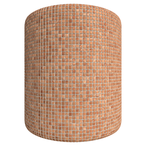 Square Terracotta Mosaic Tiles (Cylinder)