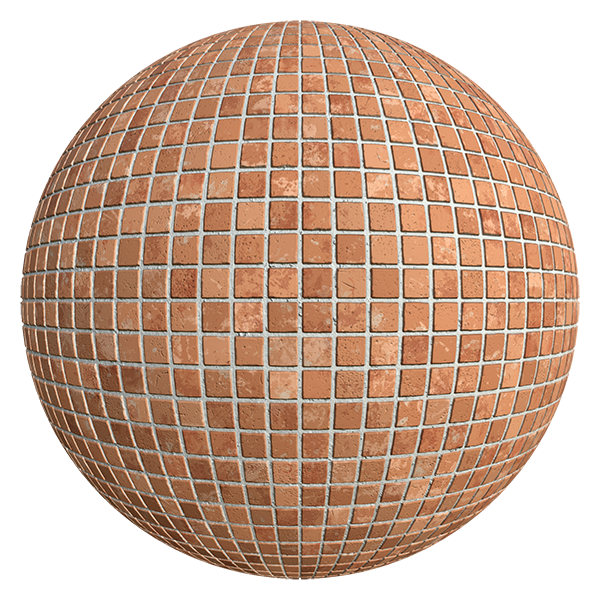 Square Terracotta Mosaic Tiles (Sphere)