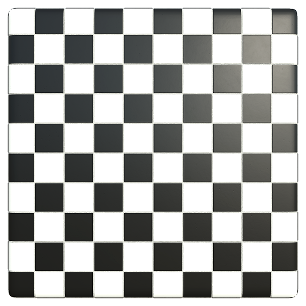 Square Black and White Ceramic Checker Tiles (Plane)