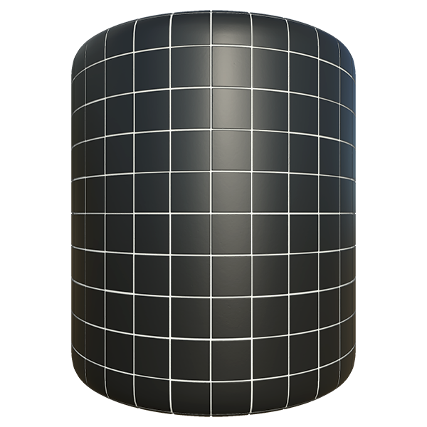 Square Black Ceramic Tiles (Cylinder)
