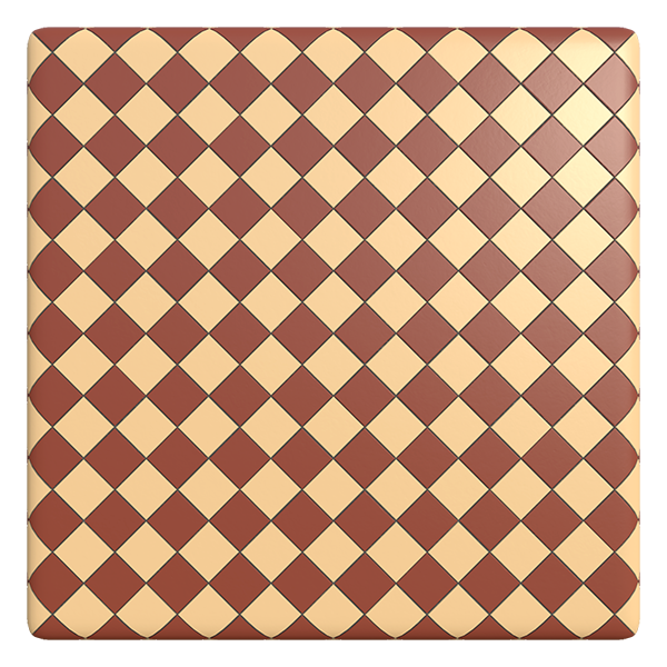 Square Brownish Ceramic Tiles (Plane)