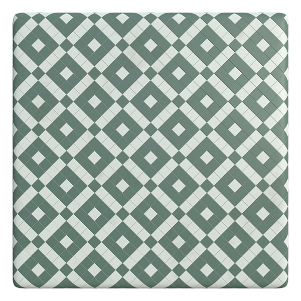 Square Geometric Floor Tile Texture (Plane)