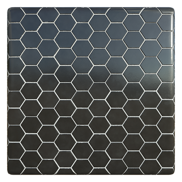 Hexagonal Black Ceramic Tiles (Plane)