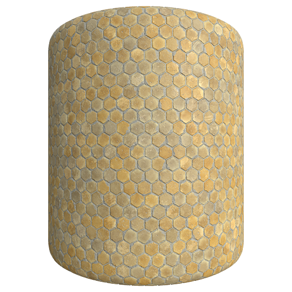 Hexagonal Yellow Terracotta Tiles (Cylinder)