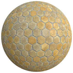 Hexagonal Yellow Terracotta Tiles