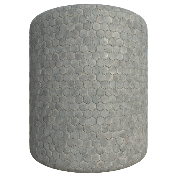 Hexagonal Grey Terracotta Tiles (Cylinder)