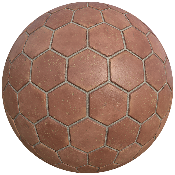 Hexagonal Light Brown Terracotta Tiles (Sphere)